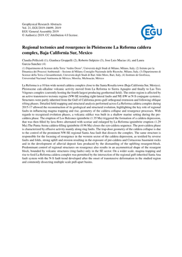 Regional Tectonics and Resurgence in Pleistocene La Reforma Caldera Complex, Baja California Sur, Mexico
