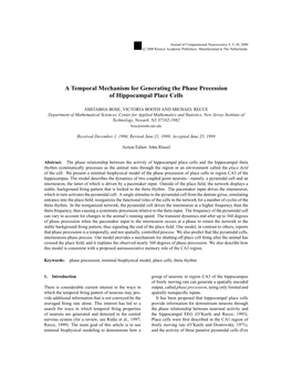 A Temporal Mechansism for Generating the Phase Precession Of