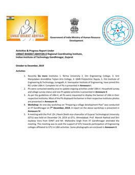 Activities & Progress Report Under UNNAT BHARAT