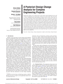 A Posteriori Design Change Analysis for Complex Engineering Projects