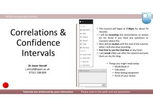 Correlations & Confidence Intervals