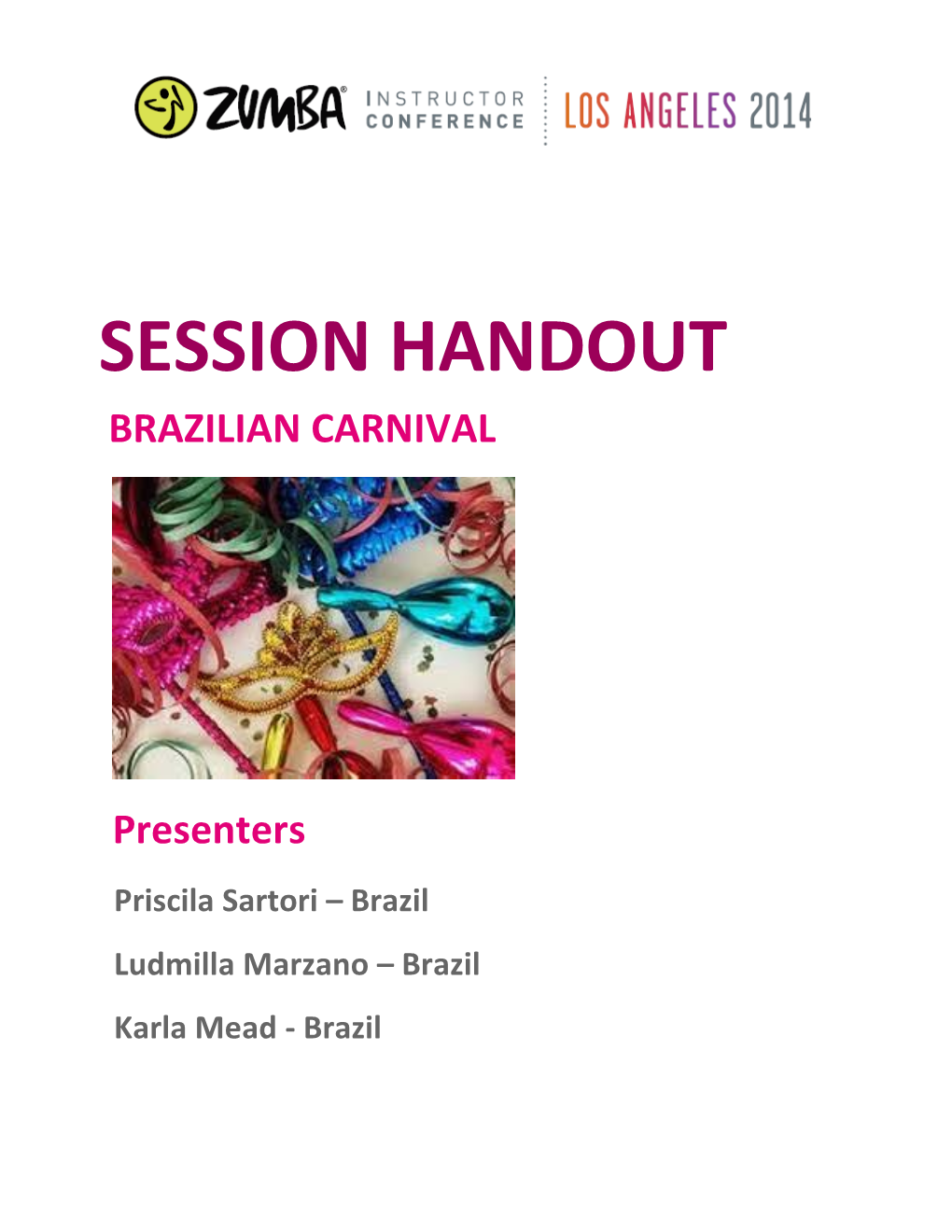 Session Handout Brazilian Carnival