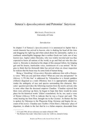 Seneca's Apocolocyntosis and Petronius' Satyricon