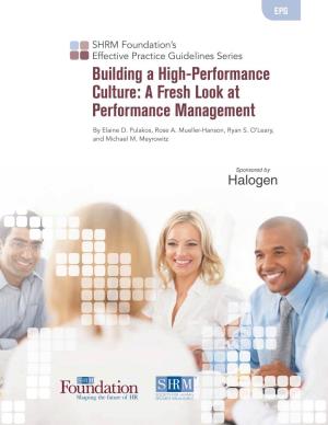 Building a High Performance Culture: a Fresh Look At