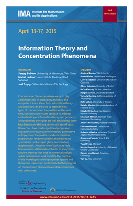 Information Theory and Concentration Phenomena