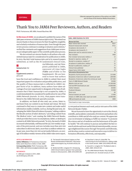 Thank You to JAMA Peer Reviewers, Authors, and Readers Phil B