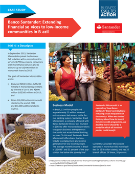 Banco Santander: Extending Financial Se Vices to Low-Income Communities in B Azil