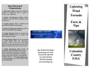 Lightning Wind Tornado Facts & Tips Columbia County