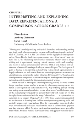 Interpreting and Explaining Data Representations: a Comparison Across Grades 1-7