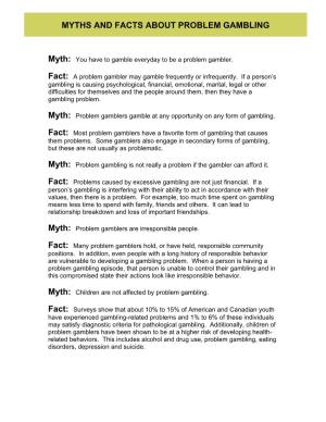 Myths and Facts About Problem Gambling
