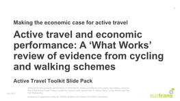 'What Works' Review of Evidence from Cycling and Walking Schemes