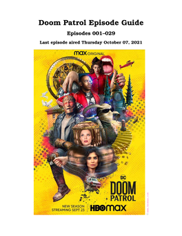 Doom Patrol Episode Guide Episodes 001–029
