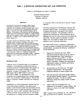 Risc I: a Reduced Instruction Set Vlsi Computer