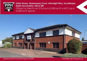 Duke House, Queensway Court, Arkwright Way, Scunthorpe, North Lincolnshire, DN16 3RT Offices for Sale/To Let 213.6 Sq M (2,300 Sq Ft) to 427.2 Sq M