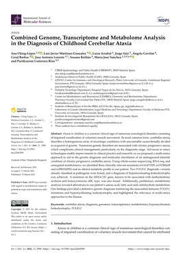 Combined Genome, Transcriptome and Metabolome Analysis in the Diagnosis of Childhood Cerebellar Ataxia