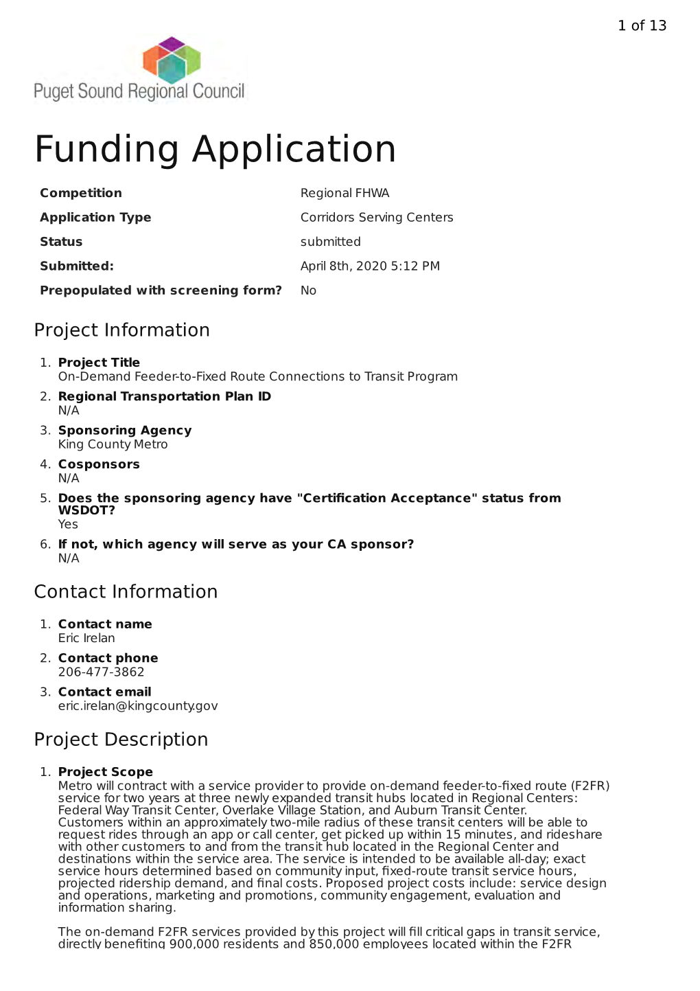 Funding Application