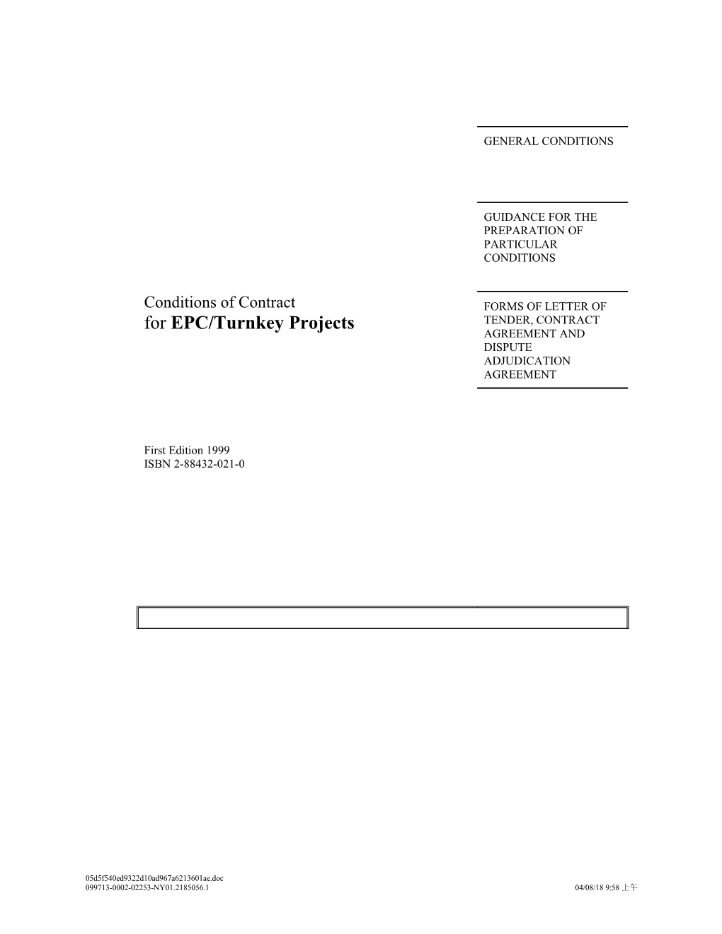 Fidid Epc Turn Key Design and Build Contract 3.5.02