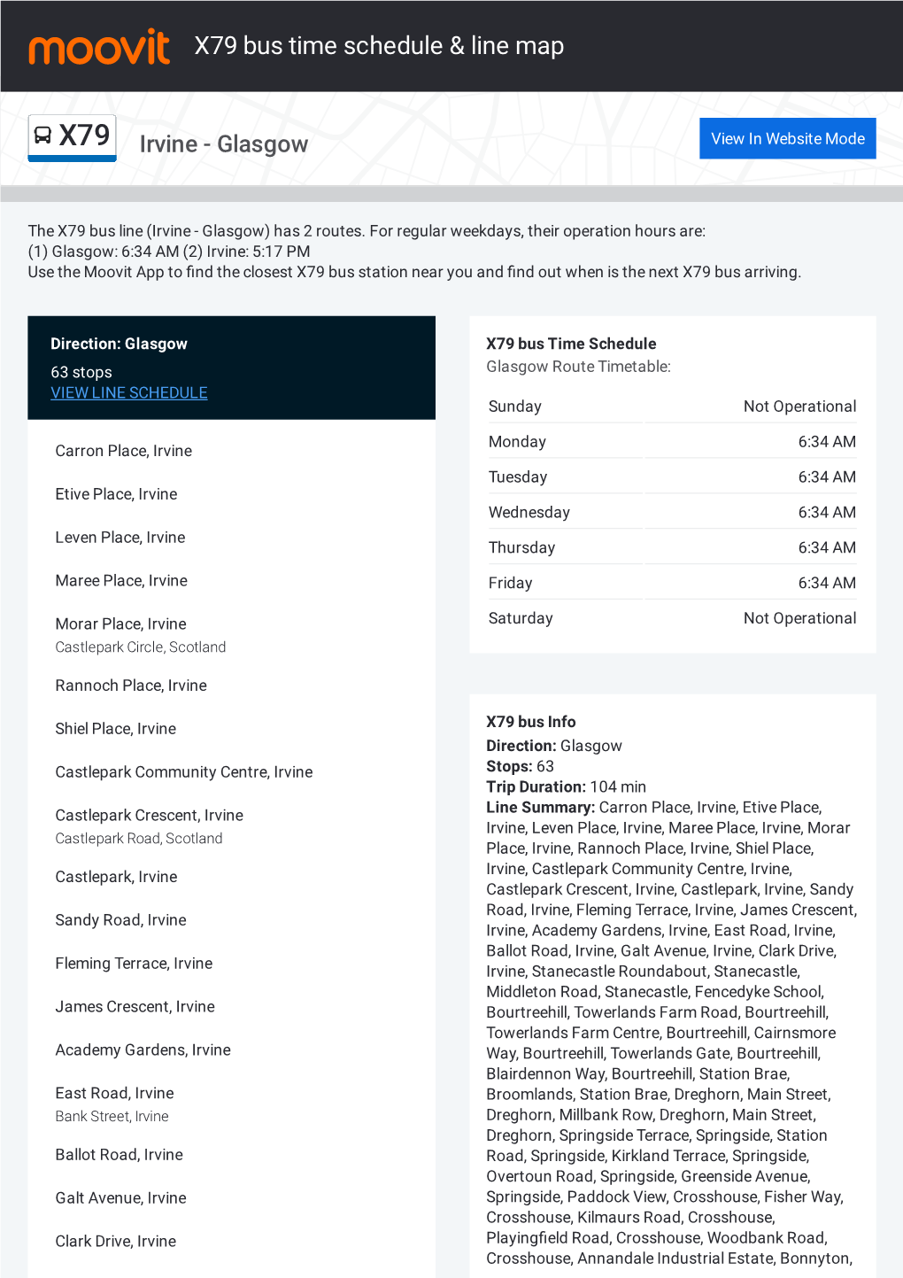 X79 Bus Time Schedule & Line Route