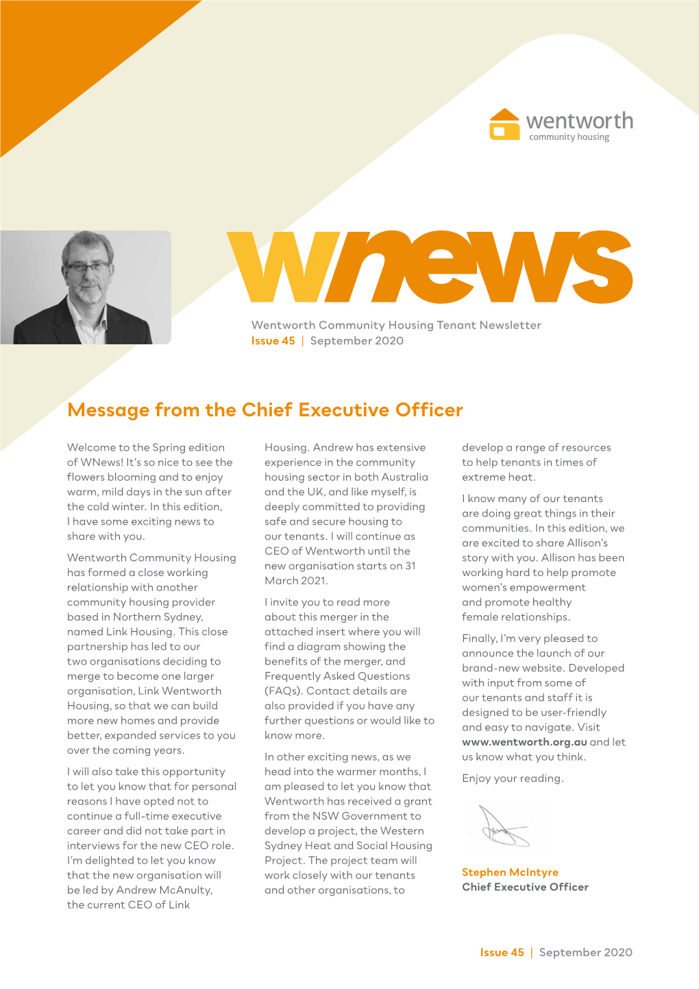Message from the Chief Executive Officer