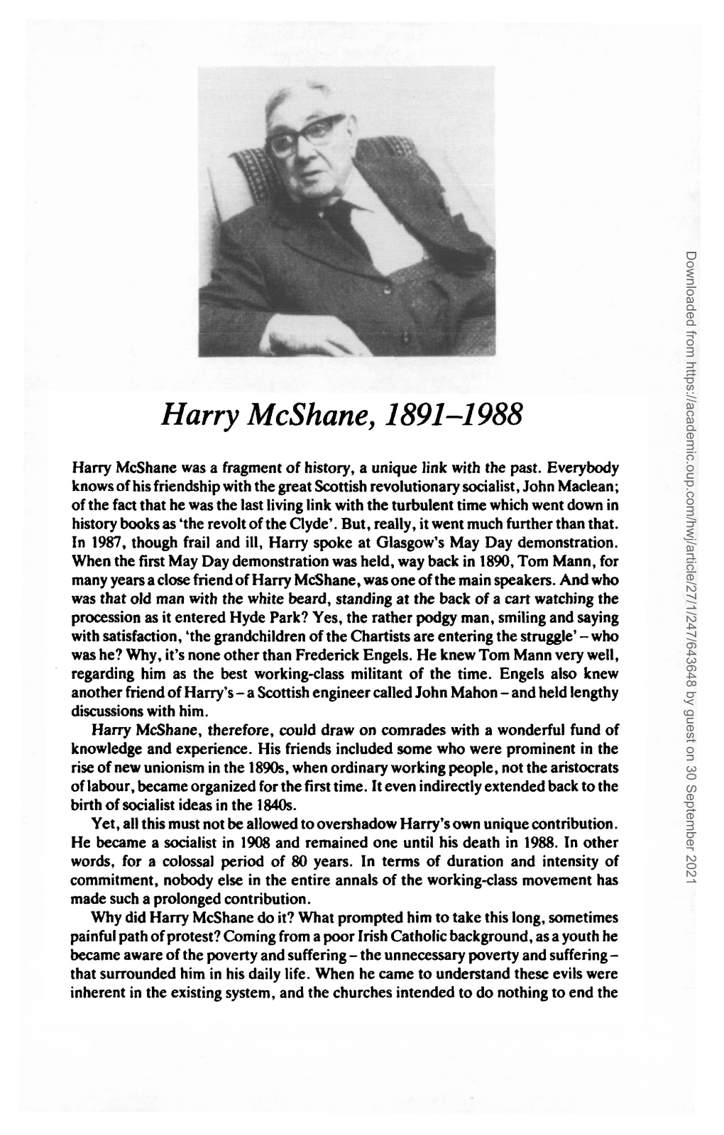 Harry Mcshane, 1891-1 988