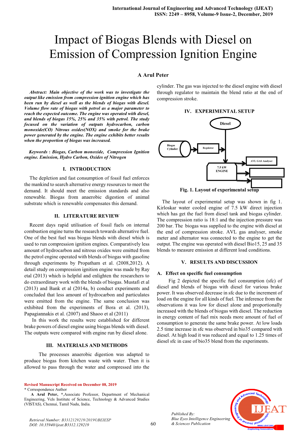 Impact of Biogas Blends with Diesel on Emission of Compression Ignition Engine