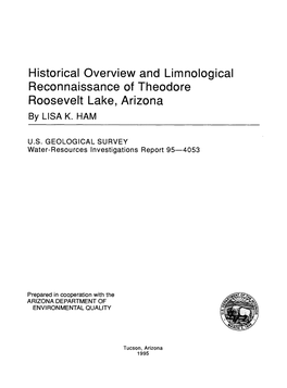 Historical Overview and Limnological Reconnaissance of Theodore Roosevelt Lake, Arizona by LISA K