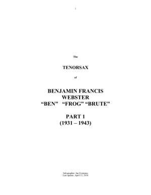Benjamin Francis Webster “Ben” “Frog” “Brute”
