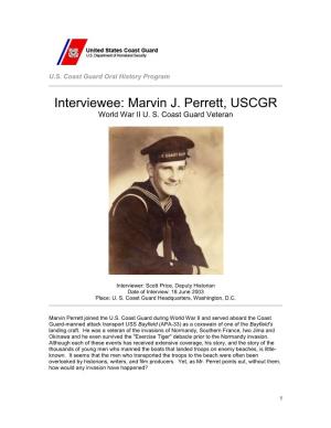 Interviewee: Marvin J. Perrett, USCGR World War II U