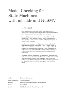 Model Checking with Mbeddr