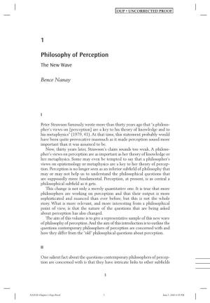 1 Philosophy of Perception