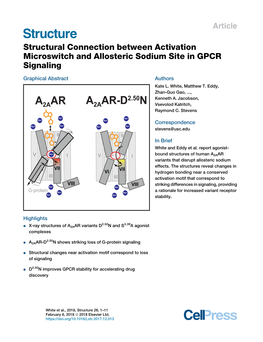 Structural Connection Between Activation Microswitch and Allosteric Sodium Site in GPCR Signaling