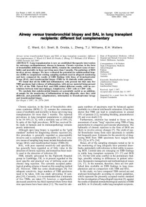Airway Versus Transbronchial Biopsy and BAL in Lung Transplant Recipients: Different but Complementary