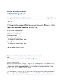 Pathogenic Landscape of Transboundary Zoonotic Diseases in the Mexico–US Border Along the Rio Grande
