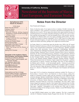 Newsletter of the Institute of Slavic, East European, and Eurasian Studies