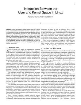 Interaction Between the User and Kernel Space in Linux