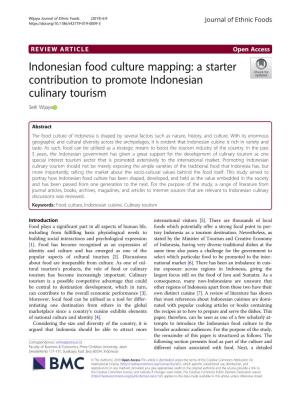 Indonesian Food Culture Mapping: a Starter Contribution to Promote Indonesian Culinary Tourism Serli Wijaya