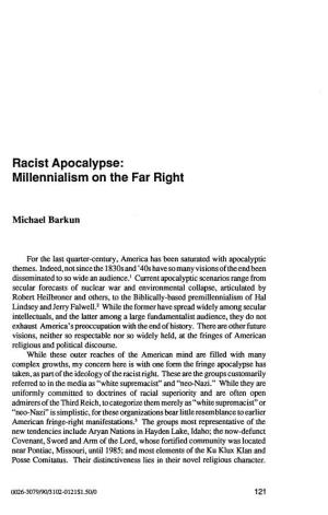 Racist Apocalypse: Millennialism on the Far Right