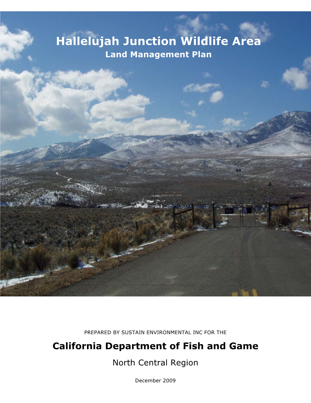 Hallelujah Junction Wildlife Area Land Management Plan