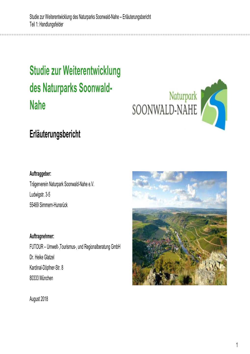 Studie Zur Weiterentwicklung Des Naturparks Soonwald-Nahe (2018)