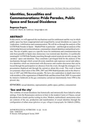 Pride Parades, Public Space and Sexual Dissidence