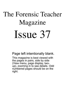 The Forensic Teacher Magazine Issue 37