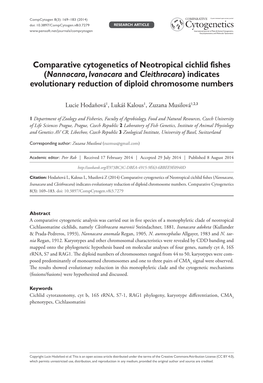 Comparative Cytogenetics of Neotropical Cichlid Fishes