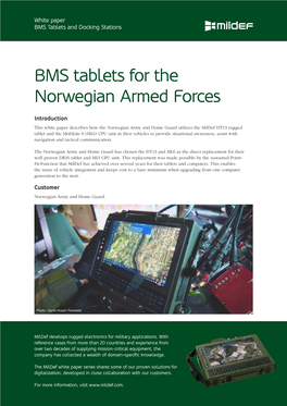 BMS Tablets for the Norwegian Armed Forces