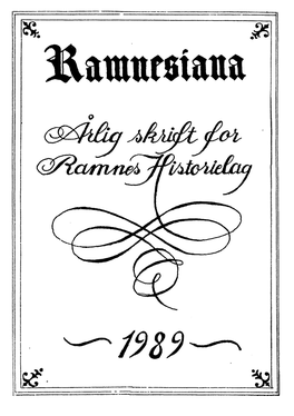Ramnesiana 1989 Årsskrift for Råmnes Historielag