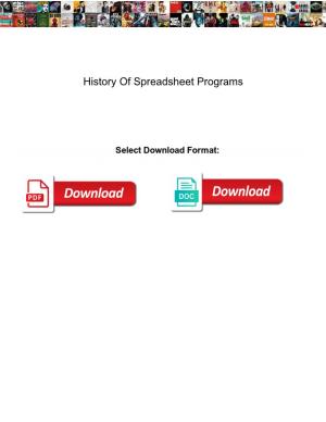 History of Spreadsheet Programs