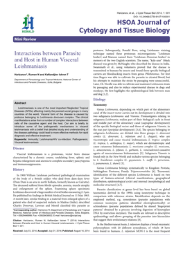 Interactions Between Parasite and Host in Human Visceral Leishmaniasis