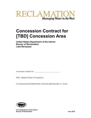 Concession Contract for [TBD] Concession Area
