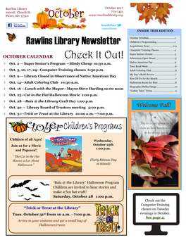 Rawlins Library Newsletter Check It Out!