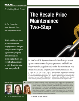 The Resale Price Maintenance Two-Step