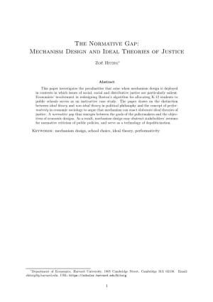 The Normative Gap: Mechanism Design and Ideal Theories of Justice